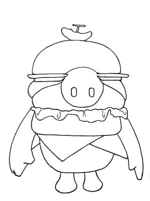 Fall Guys boyama sayfası,  coloring page, Fall Guys Hamburger, 