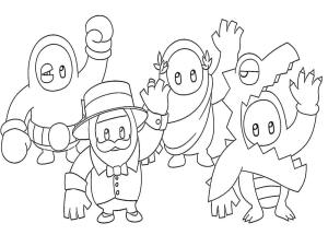 Fall Guys boyama sayfası,  coloring page, Fall Guys Daki karakterler, 