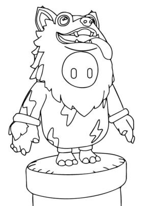 Fall Guys boyama sayfası,  coloring page, Fall Guys Kurt Karakteri, 