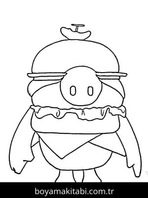 Fall Guys boyama sayfası – sevimli karakter, sanatsal çalışma