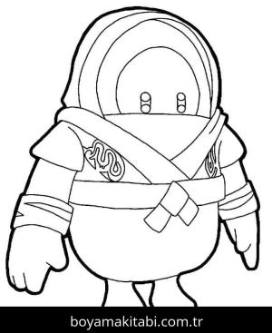 Fall Guys boyama sayfası – çocuk aktivitesi, PDF indir