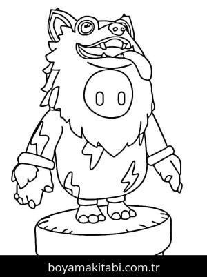 Fall Guys boyama sayfası – çocuk aktivitesi, PDF indir