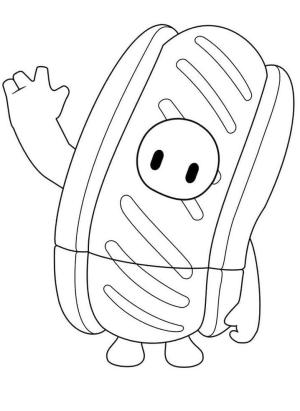 Fall Guys boyama sayfası,  coloring page, Fall Guys Sosisli Sandviç, 