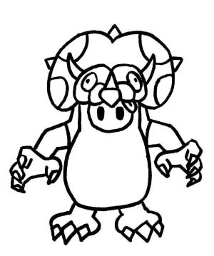 Fall Guys boyama sayfası,  coloring page, Fall Guys Triceratops, 