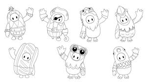 Fall Guys boyama sayfası,  coloring page, Sevimli Fall Guys, 