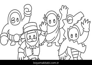 Fall Guys boyama sayfası – PDF indir, sevimli karakter