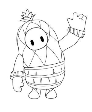 Fall Guys boyama sayfası,  coloring page, Fall Guys Ananas, 