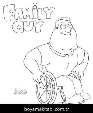 Family Guy boyama sayfası – basit çizim, kolay boyama