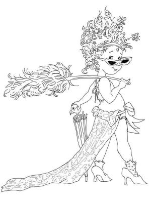 Fancy Nancy boyama sayfası,  coloring page, Şemsiyeli Fantezi Nancy, 