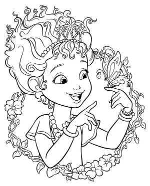 Fancy Nancy boyama sayfası,  coloring page, Kelebek ve Süslü Nancy, 