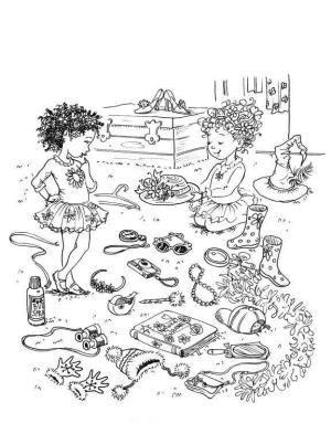 Fancy Nancy boyama sayfası,  coloring page, Fantezi Nancy ve Bree Giyiniyor, 