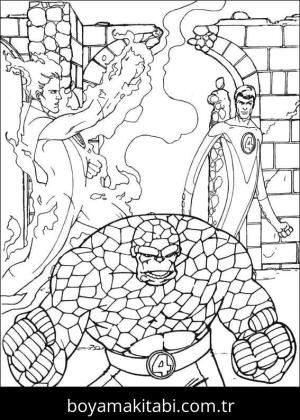 Fantastic Four boyama sayfası – yaratıcılık, eğlenceli etkinlik