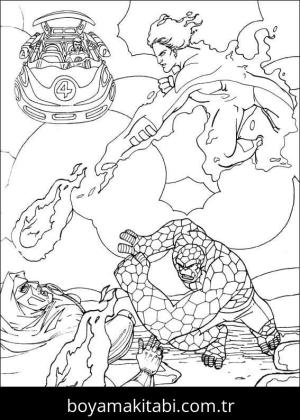 Fantastic Four boyama sayfası – sanatsal çalışma, çocuklar için