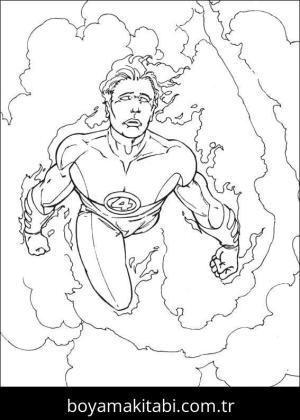 Fantastic Four boyama sayfası – çocuklar için, çizgi film temalı