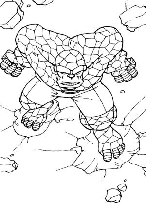 Fantastik Dörtlü boyama sayfası,  coloring page, Strong Thing, 