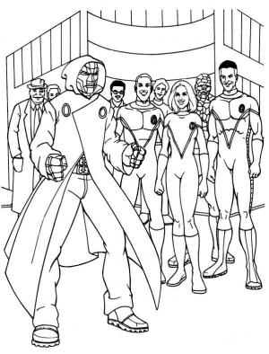 Fantastik Dörtlü boyama sayfası,  coloring page, Fantastic Four and Dr Doom, 