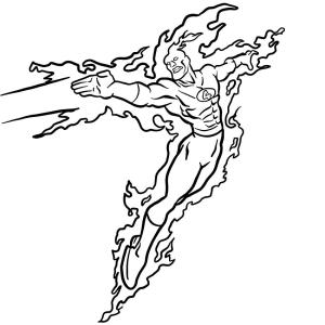 Fantastik Dörtlü boyama sayfası,  coloring page, Human Torch, 