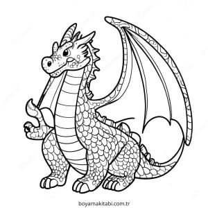 Fantasy Dragon  boyama sayfası – eğlenceli etkinlik, el becerilerini geliştirir