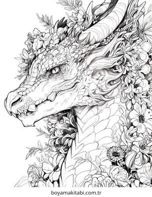 Fantasy Dragon  boyama sayfası – eğitici aktivite, yaratıcılık