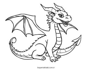 Fantasy Dragon  boyama sayfası – eğitici aktivite, yaratıcılık
