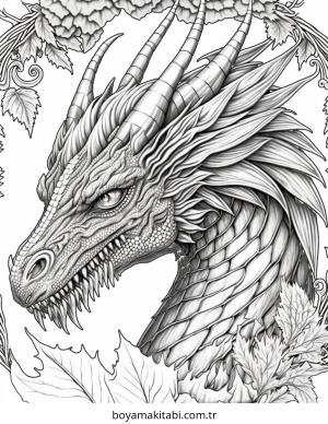 Fantasy Dragon  boyama sayfası – boyama çalışması, yaratıcılığı geliştirir