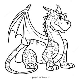 Fantasy Dragon  boyama sayfası – eğlenceli etkinlik, el becerilerini geliştirir