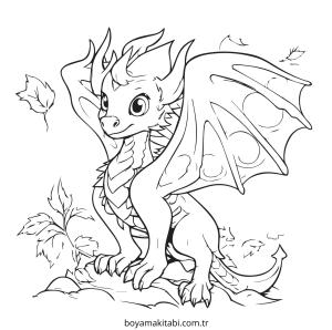 Fantasy Dragon  boyama sayfası – yaratıcılık, eğlenceli etkinlik