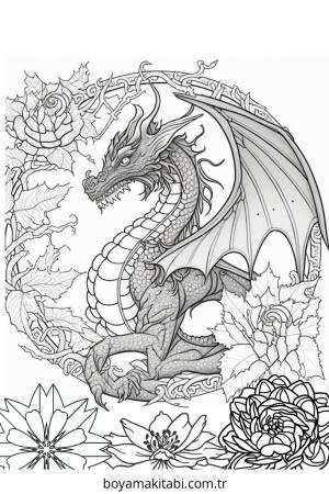 Fantasy Dragon  boyama sayfası – çocuk aktivitesi, PDF indir