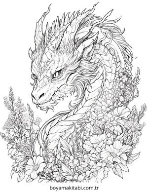 Fantasy Dragon  boyama sayfası – yaratıcılığı geliştirir, keyifli zaman