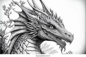 Fantasy Dragon  boyama sayfası – okul öncesi, evde etkinlik