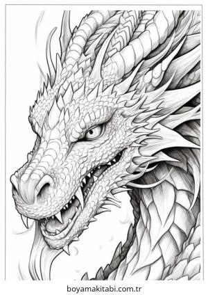 Fantasy Dragon  boyama sayfası – renkli çizimler, okul öncesi