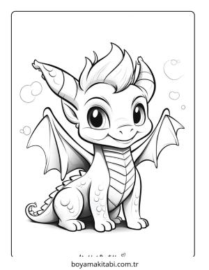 Fantasy Dragon  boyama sayfası – çocuk aktivitesi, PDF indir
