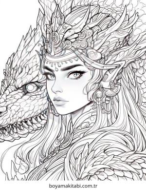 Fantasy Dragon  boyama sayfası – evde etkinlik, ücretsiz yazdır