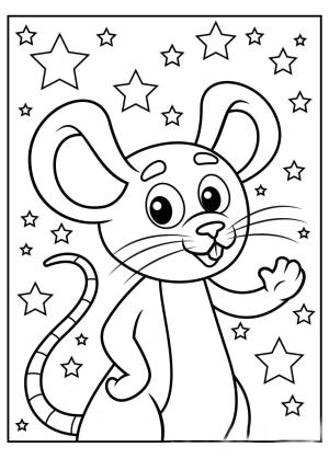 Fare boyama sayfası,  coloring page, Fare ve Yıldız, 