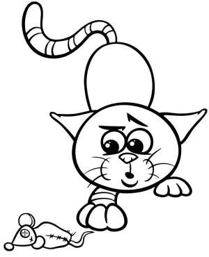 Fare boyama sayfası,  coloring page, Kedi ve Fare Oyuncak, 