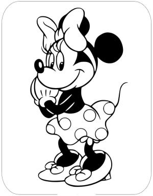 Fare boyama sayfası,  coloring page, Minnie Fare Gülümsüyor, 