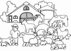 Çiftlik boyama sayfası,  coloring page, Basit Çiftlik, 