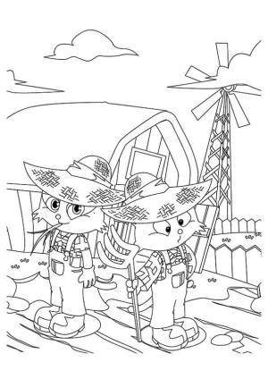 Çiftlik boyama sayfası,  coloring page, Iki çizgi Film Yavru Kedi Kırpma, 