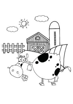 Çiftlik boyama sayfası,  coloring page, Süt İnek Çiftliği, 