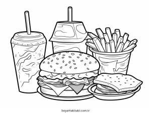 Fast Food boyama sayfası – yaratıcılık, eğlenceli etkinlik