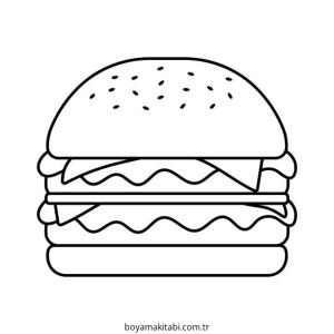 Fast Food boyama sayfası – çocuklar için, çizgi film temalı