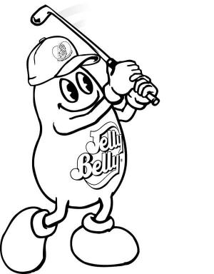 Fasulye boyama sayfası,  coloring page, Golf Oynarken jöle Fasulye, 