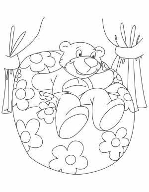 Fasulye boyama sayfası,  coloring page, Fasulye Torbası üzerinde Oturan Ayı, 