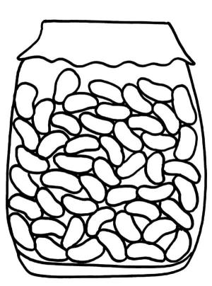 Fasulye boyama sayfası,  coloring page, Besleyici Jöle Fasulyesi Kavanozu, 