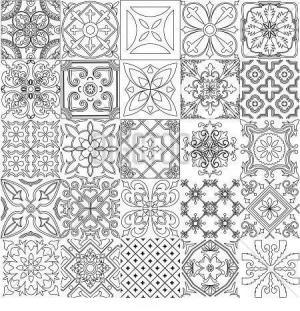 Fayans boyama sayfası,  coloring page, Büyük Set Fayans, 