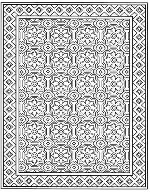 Fayans boyama sayfası,  coloring page, Yetişkinler Için Kitap, 