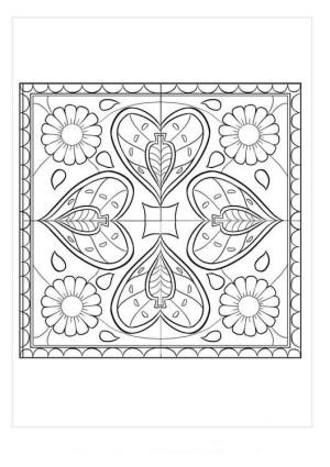 Fayans boyama sayfası,  coloring page, Türk Çini, 