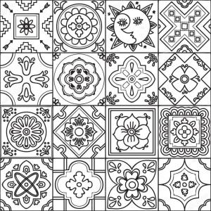 Fayans boyama sayfası,  coloring page, Talavera Çini, 