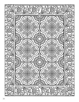 Fayans boyama sayfası,  coloring page, Dover Decorative, 