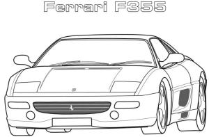 Ferrari boyama sayfası,  coloring page, Ferrari çiz F355, 